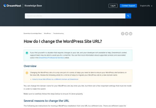 
                            10. How do I change the WordPress Site URL? – DreamHost