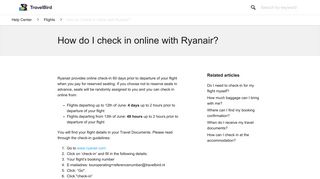 
                            11. How do I check in online with Ryanair? – Help Center