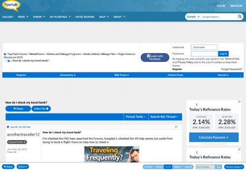 
                            6. How do I check my travel bank? - FlyerTalk Forums