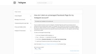 
                            13. How do I claim an unmanaged Facebook Page for my Instagram ...