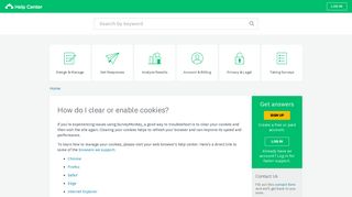 
                            11. How do I clear or enable cookies? - SurveyMonkey Help Center