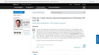 
                            2. How do I clear stored username/password in Windows CE 5.0? - MSDN ...