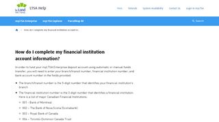 
                            8. How do I complete my financial institution account ...