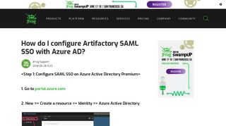 
                            10. How do I configure Artifactory SAML SSO with Azure AD? | JFrog