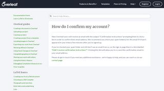 
                            8. How do I confirm my account? - Overleaf, Online LaTeX Editor