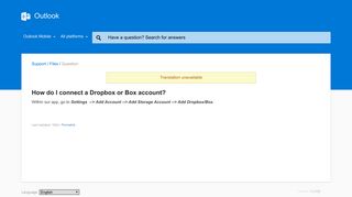 
                            10. How do I connect a Dropbox or Box account? - Outlook