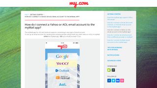 
                            6. How do I connect a Yahoo or AOL email account to the myMail app?