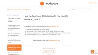 
                            11. How do I connect Headspace to my Google Home account? – Help ...