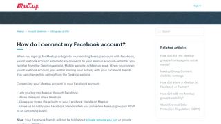 
                            3. How do I connect my Facebook account? – Meetup