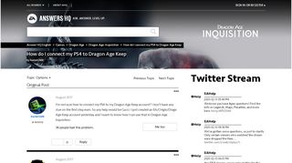 
                            2. How do I connect my PS4 to Dragon Age Keep - Answer HQ