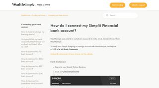 
                            5. How do I connect my Simplii Financial bank account? – Wealthsimple