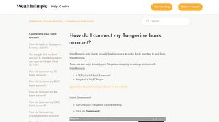 
                            9. How do I connect my Tangerine bank account? – Wealthsimple