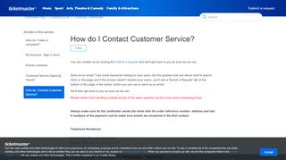
                            5. How do I Contact Customer Service? – Ticketmaster Help