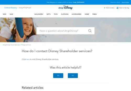 
                            3. How do I contact Disney Shareholder services? – shopDisney Guest ...
