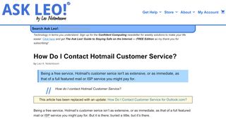 
                            6. How do I contact Hotmail Customer Service? - Ask Leo!