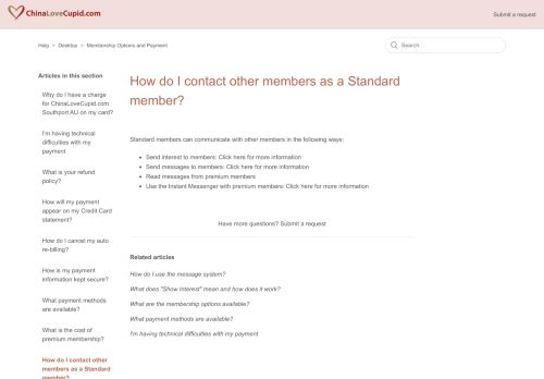 
                            8. How do I contact other members as a Standard member?