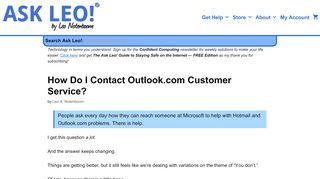 
                            3. How Do I Contact Outlook.com Customer Service? - Ask Leo!