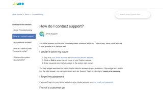 
                            10. How do I contact support? – Jimdo Dolphin