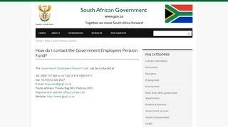 
                            13. How do I contact the Government Employees Pension Fund? | South ...
