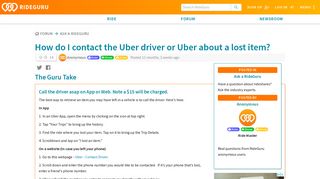
                            6. How do I contact the Uber driver or Uber about a lost item? - RideGuru