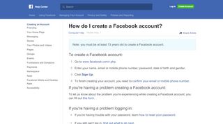 
                            6. How do I create a Facebook account? | Facebook Help Center ...