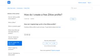 
                            8. How do I create a free Zillow profile? – Zillow Help Center