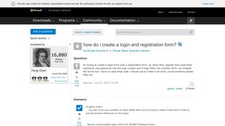 
                            10. how do i create a login and registration form? - MSDN - Microsoft