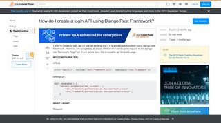 
                            7. How do I create a login API using Django Rest Framework? - Stack ...