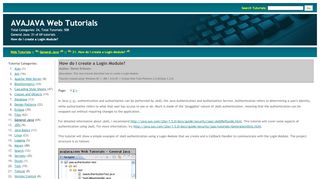 
                            11. How do I create a Login Module? - Web Tutorials - avajava.com