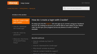 
                            12. How do I create a login with Sony Crackle? – Sony Crackle Help ...