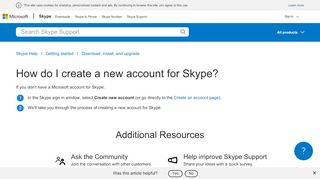 
                            5. How do I create a new account for Skype? | Skype Support