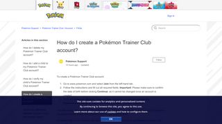 
                            4. How do I create a Pokémon Trainer Club account? – Pokémon Support