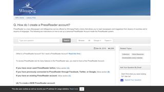 
                            12. How do I create a PressReader account? - Library FAQ