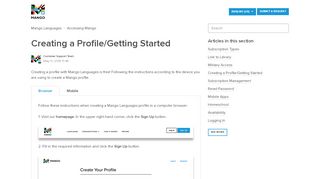 
                            3. How do I create a profile? – Mango Languages