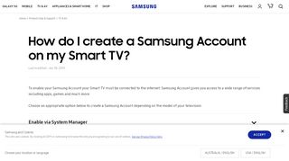 
                            4. How do I create a Samsung Account on my Smart TV? | Samsung ...