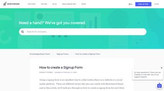 
                            6. How do I create a sign-up form for my website? - Benchmark Email