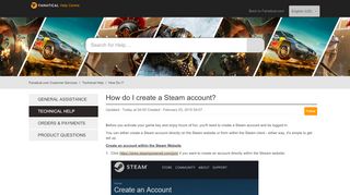 
                            11. How do I create a Steam account? – Fanatical.com Customer Services