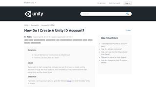 
                            5. How do I create a Unity ID account? – Unity