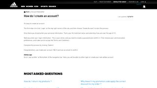 
                            2. How do I create an account? - Adidas