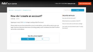 
                            2. How do I create an account? - fuboTV Help Center