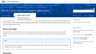 
                            8. How do I create an account using the Apple profile? - Traveler - IBM
