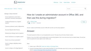 
                            8. How do I create an administrator account in Office 365, and then use ...