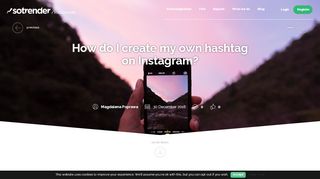 
                            6. How do I create my own hashtag on Instagram? Resources Sotrender