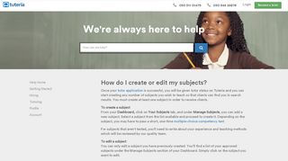 
                            7. How do I create or edit my subjects? - Help Center - Tuteria