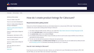 
                            9. How do I create product listings for Cdiscount? – Channable