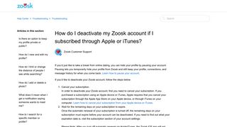 
                            12. How do I deactivate my Zoosk account if I subscribed through Apple or ...