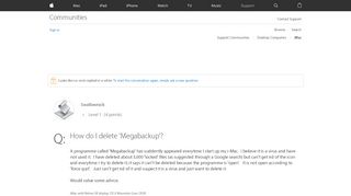 
                            2. How do I delete 'Megabackup'? - Apple Community - Apple Discussions