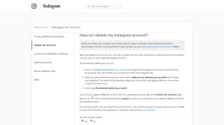 
                            12. How do I delete my account? | Instagram Help Center