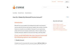 
                            12. How do I delete my Minecraft Forums account? – Curse Media