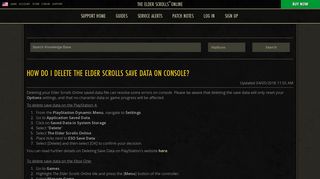 
                            1. How do I delete The Elder Scrolls save data on console?